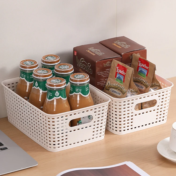 Wholesale 6 Packs Stackable Plastic Storage Bins with Bamboo Lids for Pantry Organization