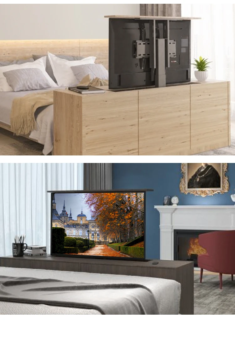 32英寸下拉电动遥控器隐藏式电视架升降机电视翻转升降机 - buy tv