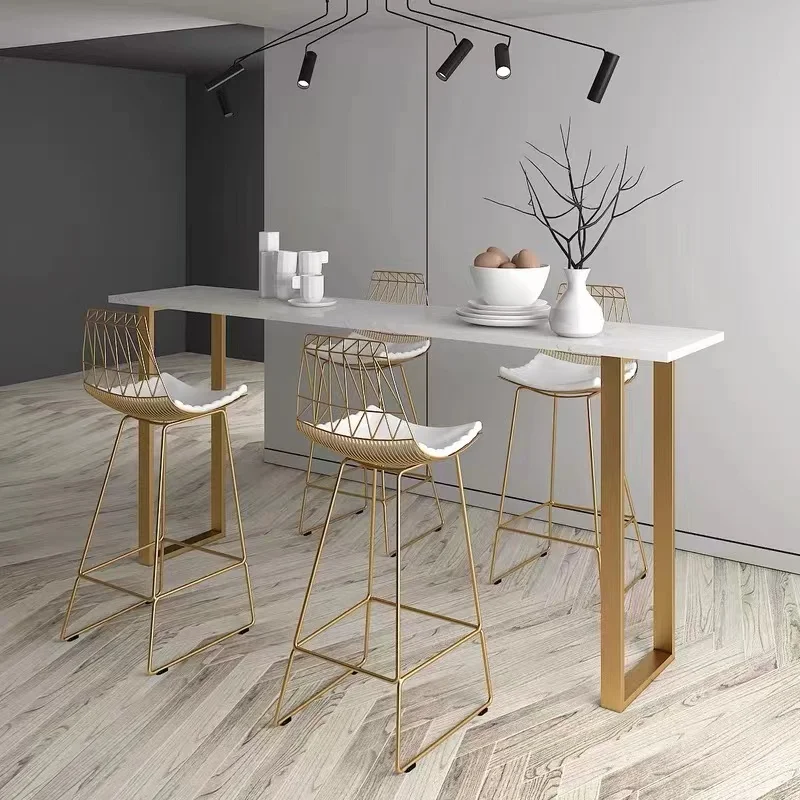 Household bar Tables and Chairs Simple Against the Wall Long bar Table Outdoor Balcony Milk Tea Shop High Foot Table