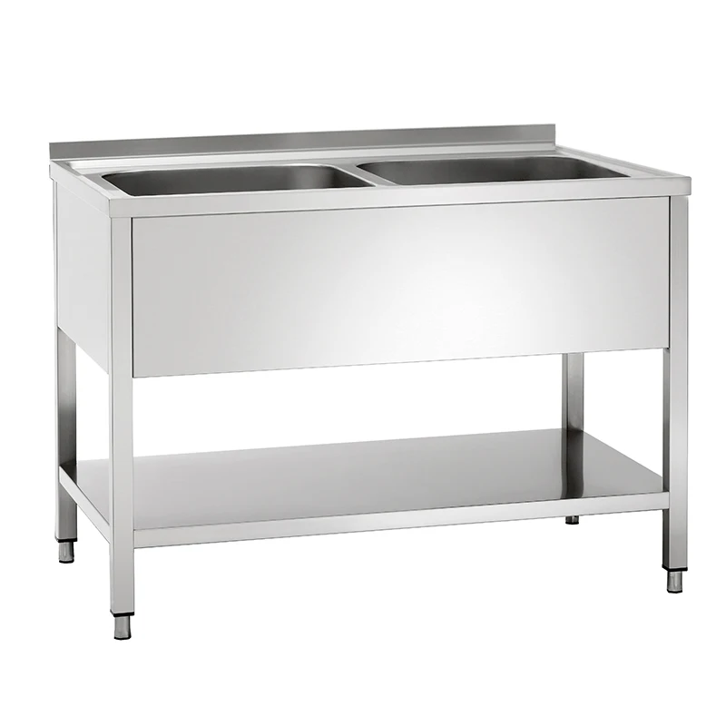 Heavy-duty Stainless Steel Restaurant Table Sink With 2-basin Design ...