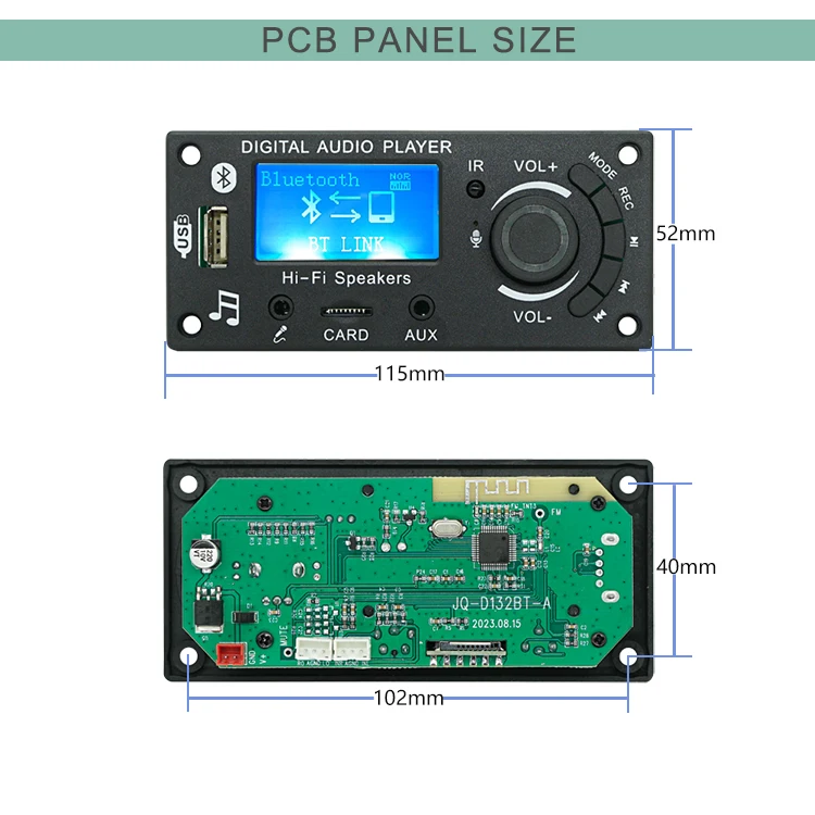 JQ D132BT Bluetooth MP3 Player Decoder Board with LCD Screen, FM ...