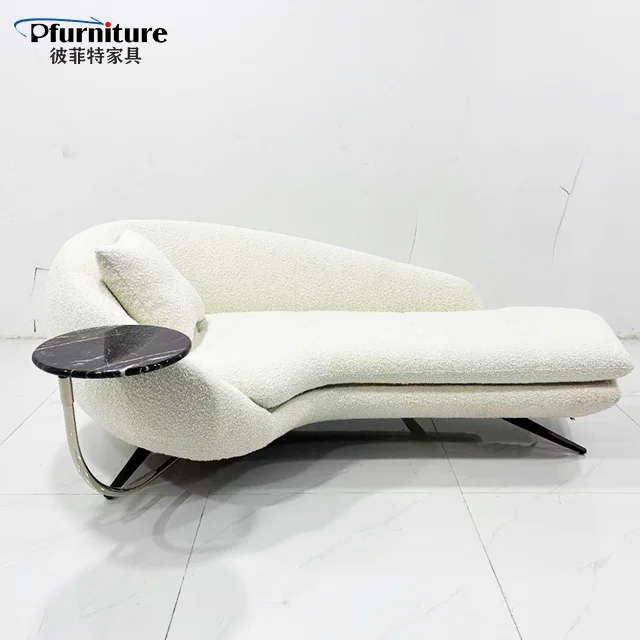 Italian Custom Style White Traditional Style Recliner Chair Balcony Leisure Lazy Sofa Tatami Chaise Longue for Living Room Sofas