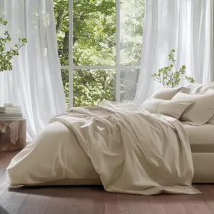 Buttery Soft &Silky Luxury 100% Bamboo Quilt (Duvet ) Cover Set Queen King  Cal-King Breathable 100% Bamboo Bedding Sheet Set