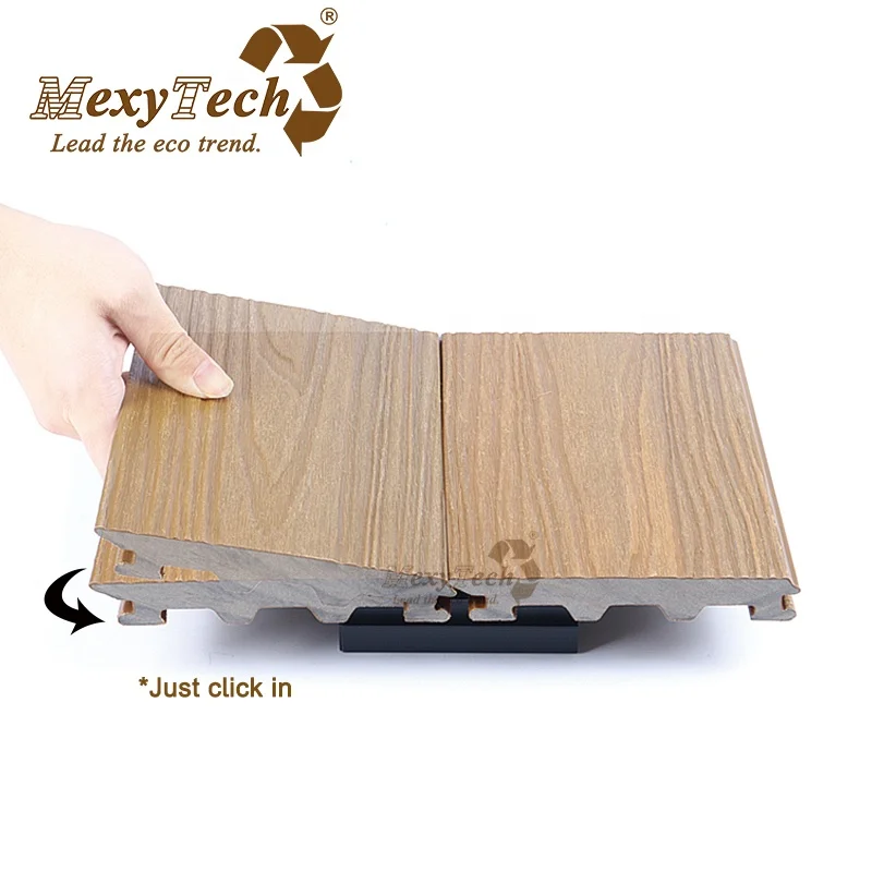 ZipDeck Easy to Install & Replace Solid Decking Wood Plastic Composite Co-extrusion Wpc Composite Decking Boards Flooring
