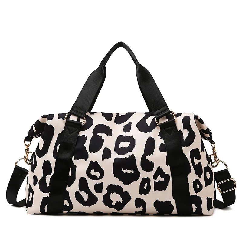 Large Capacity Beach Leopard Print  Waterproof Clothing Duffel  Bag Sports Gym Fitness Luggage Customs Travel Bag