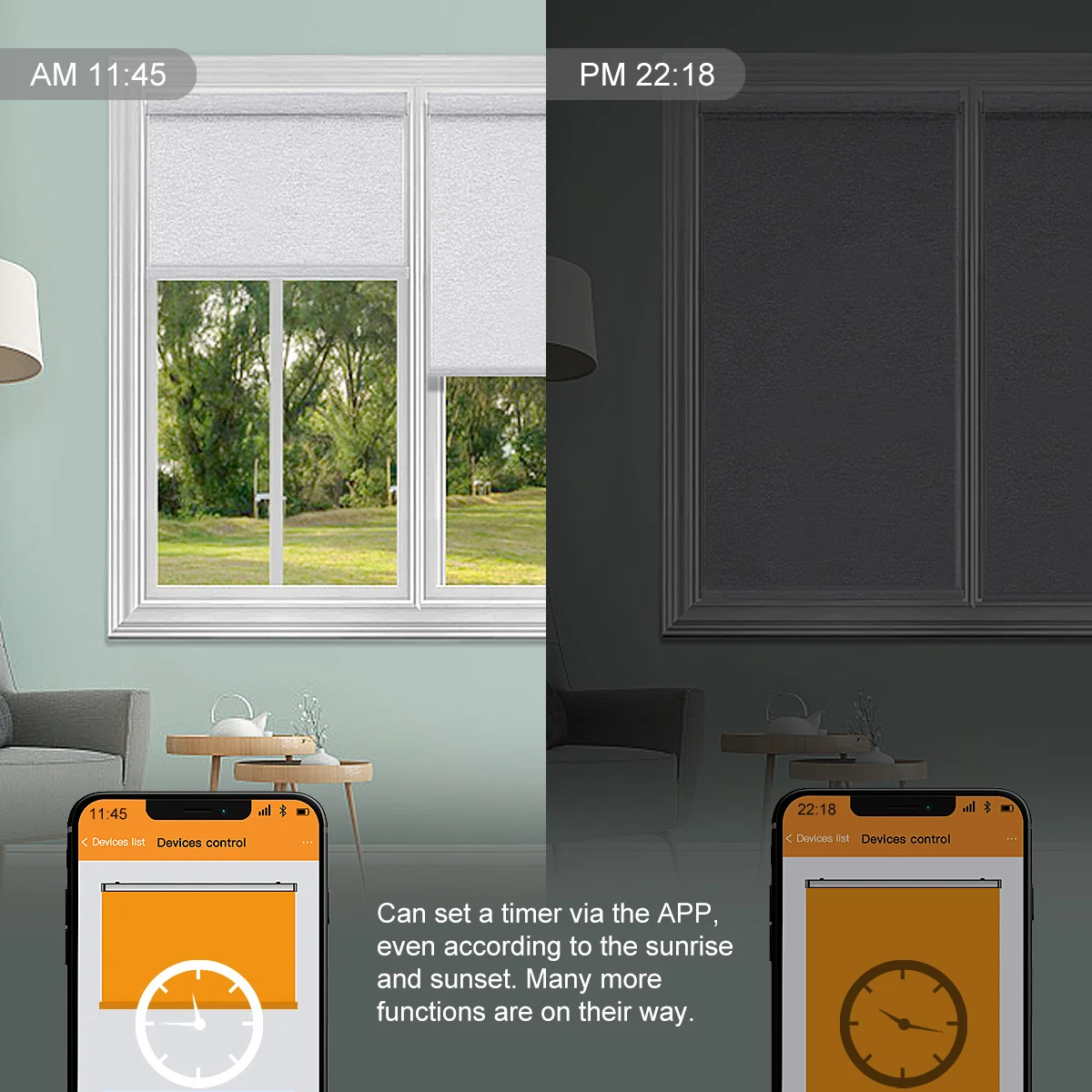 Bluetooth Electric Roller Blinds Dual Solar Panel Power System Indoor Hotel Bedroom Blackout Shutter Sunshine Battery Roller