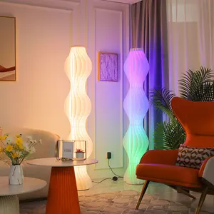 Hula Skirt Shape Living Room Corner White Acrylic Shade LED Modern Rgb Irregular Floor Standing Lamp