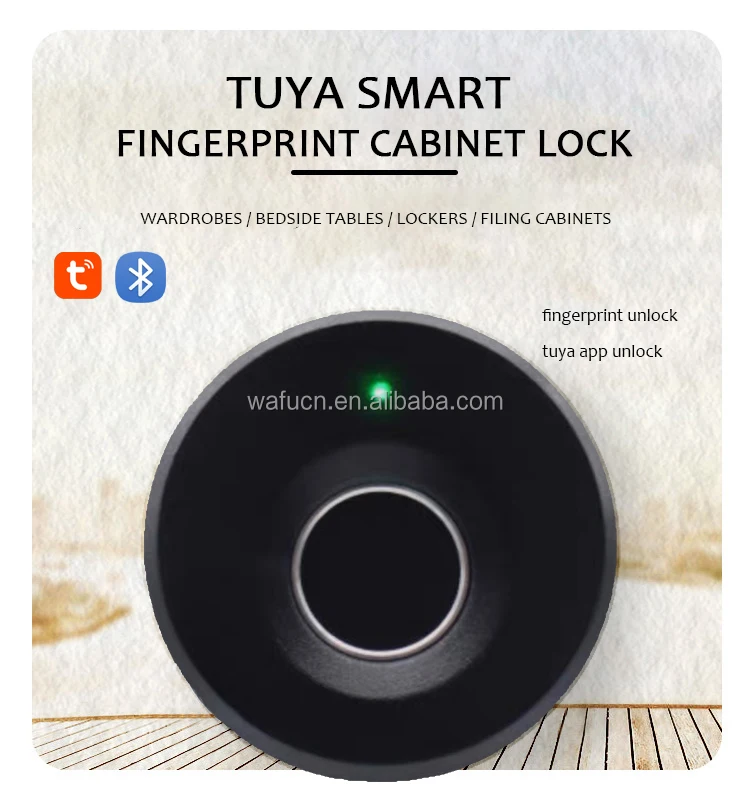 Tuya Smart Biometric Fingerprint Cabinet Lock Bluetooth App Wireless