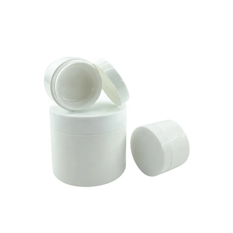 Double Layer 10ml 50ml 100ml 200ml 250ml PP Plastic Cosmetic Cream Pot with Cover and Spot White PP Cream Pot