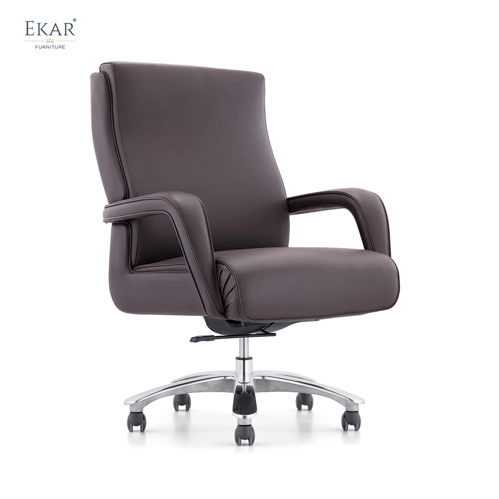 Italian Imported Top-Grain Leather Height-Adjustable Executive Office Chair details