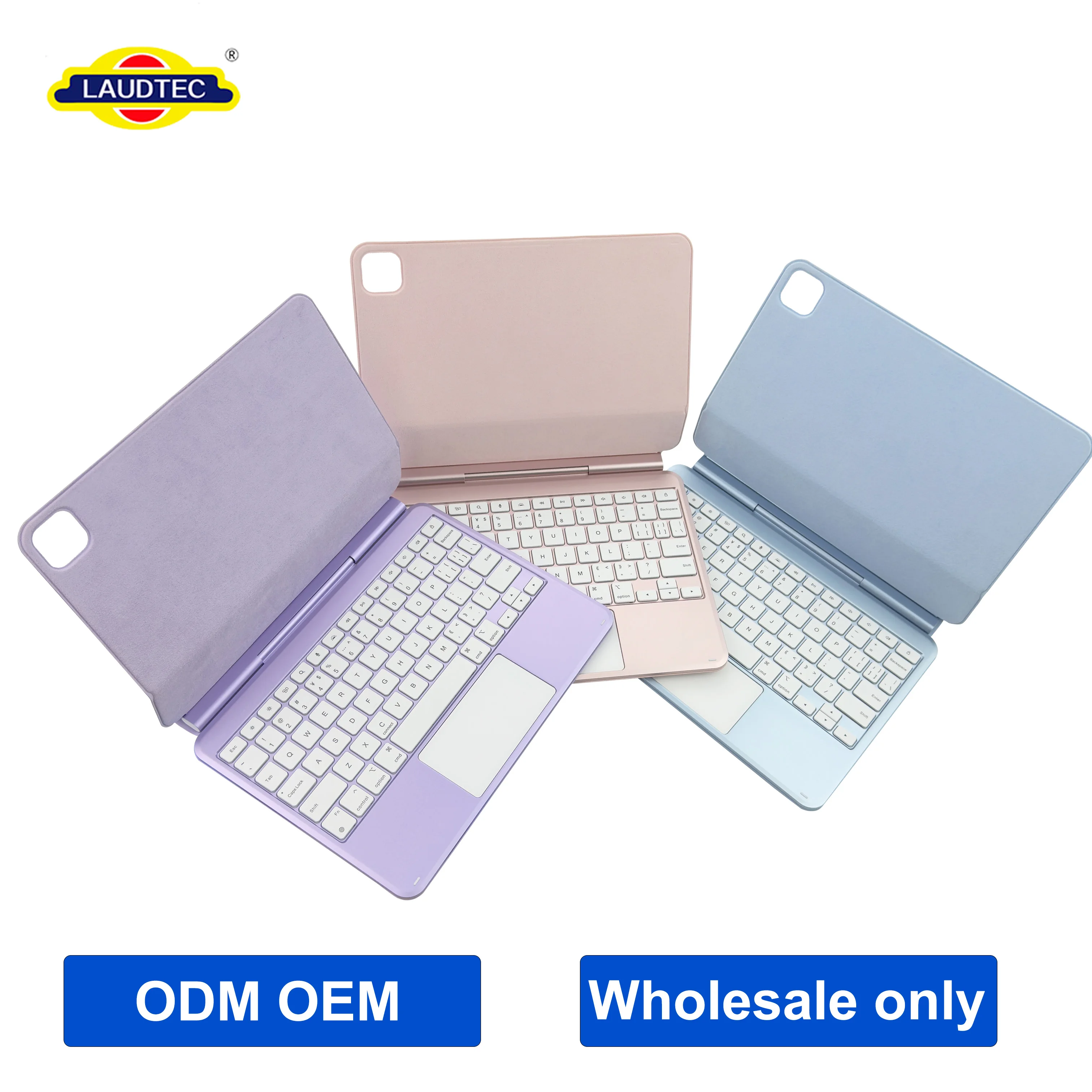 Funda de teclado de aluminio diseñada con precisión, con diseño resistente a derrames y trackpad de cristal; venta al por mayor directa desde fábrica para iPad Air de 11 pulgadas