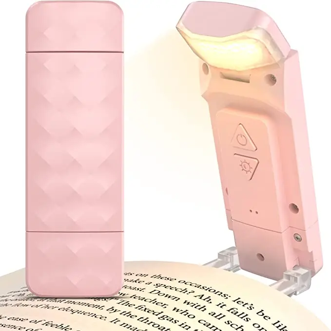 product rechargeable reading light portable book light for reading in bed led clip on bookmark lamp-37