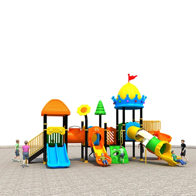 Factory direct sales plastic slide park outdoor playground equipment play sets for school kindergarten