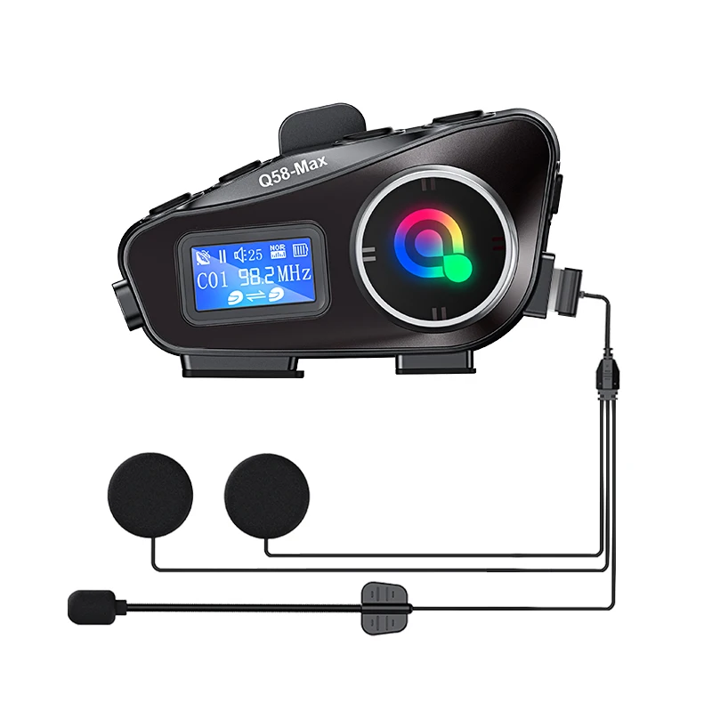 bike helmet sound fx EJEAS E1+ Motorcycle Bluetooth 5.1 Headset with CVC Noise Cancelling Function and 3D Effects, Motorcycle Helmet Headphone Loud Speaker for Connecting 2 Mobile Phones Electronics & Photo expertly designed for motorcyclists Best Quality Q58 Max Helmet