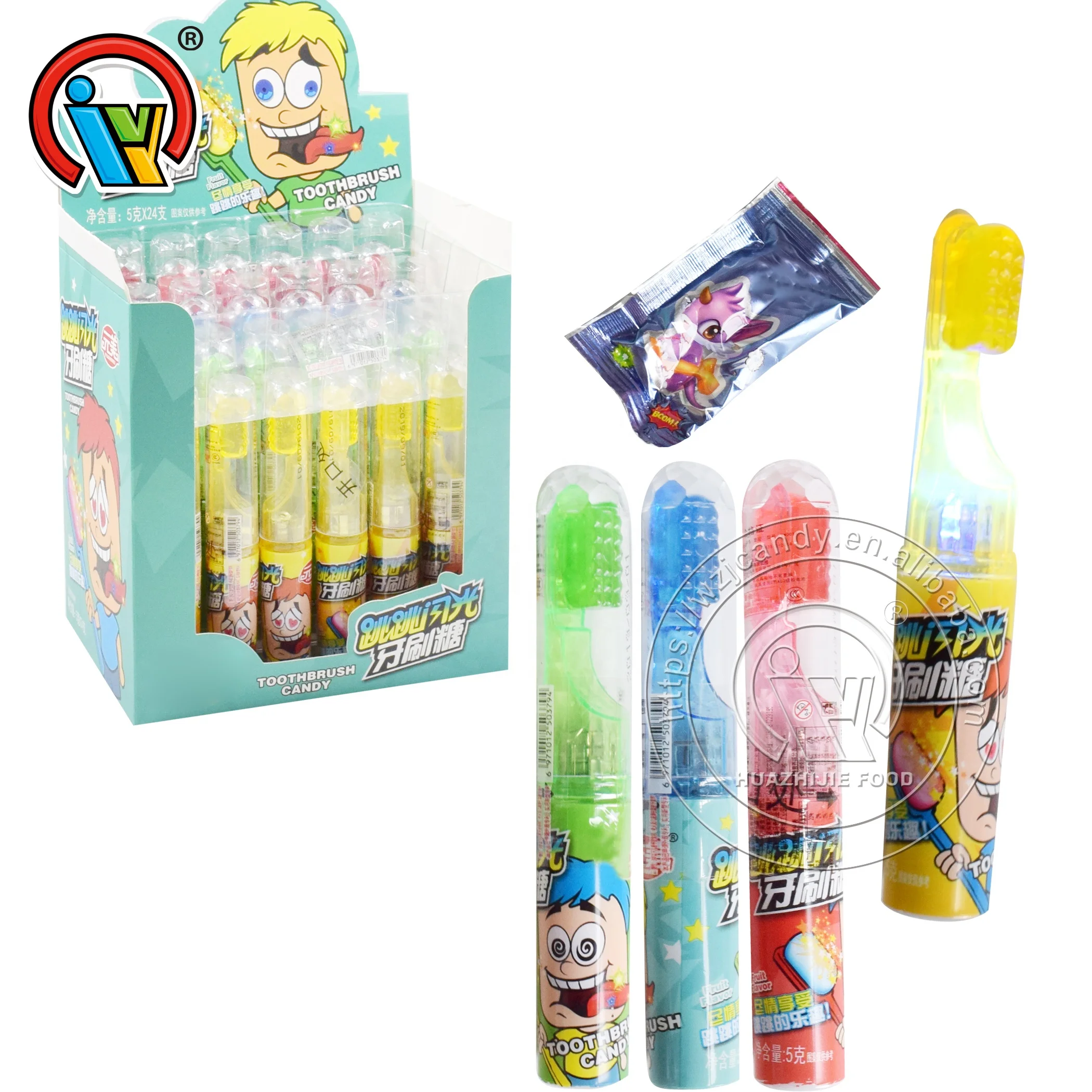 Lighting Toothbrush Toy Candy With Popping Candy