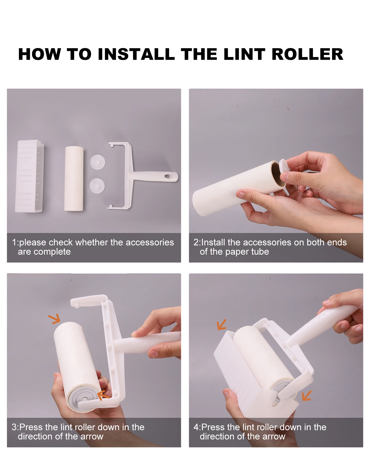 HUIFU Extra Large 60 Sheet Giant Lint Roller Manual Sticky Paper Remover for Pet Hair Cleaning