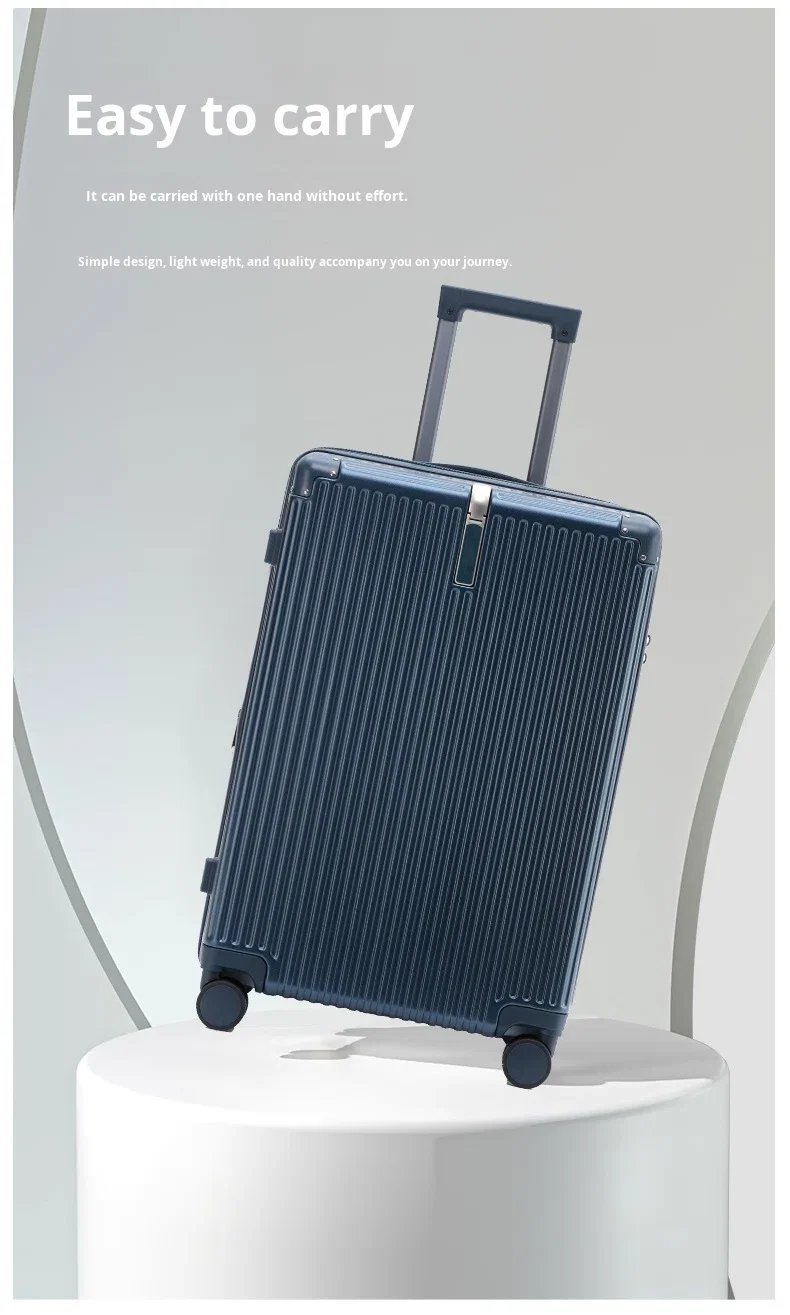 product 20 inch sturdy durable telescopic handle pc luggage high appearance level silent password suitcase high quality zipper closure-8
