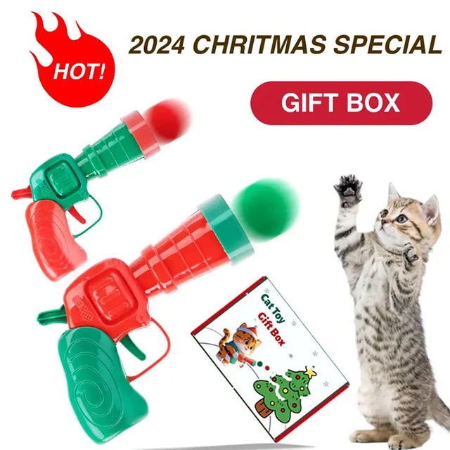 Amaz Best Seller Cat Plush Toy Gun Plush Launcher Soothing Silent Interactive Artifact Pet Toy Plush Launcher