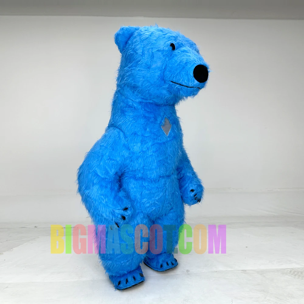 3 Meter Cute Plush Furry Inflatable Polar Bear Mascot Costume for