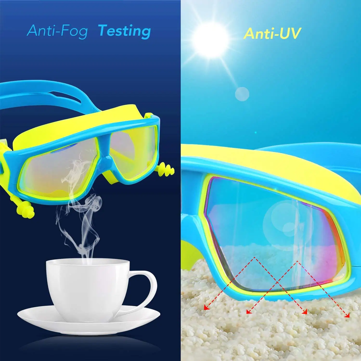 Manufacturer Sell Plating Swimming Goggles Kids Anti Fog Waterproof Big Fram Swimming Glasses