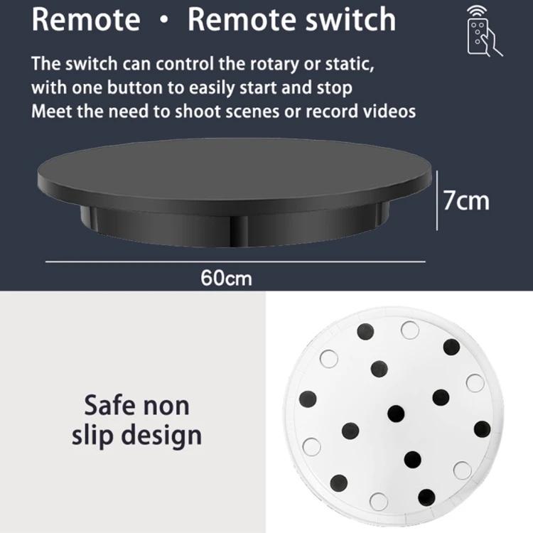 High Quality 60cm Electric Rotating Display Stand 100KG Load Video Shooting Props Turntable for Photography