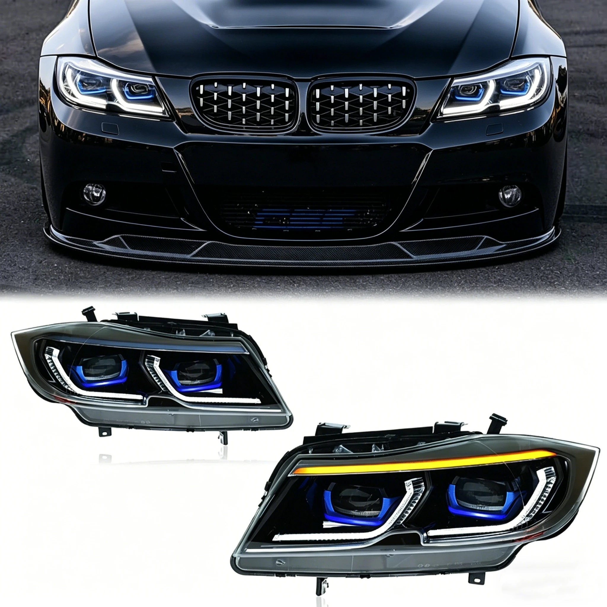 Upgrade E90 E91 Xenon/Halogen CSL LED Headlights for BMW 3 Series 320i 330i 335i Headlights Assembly 2005-2012