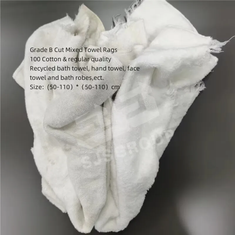 IMPA 232907 White Recycled Cut Hotel Towel Cotton Wiper for