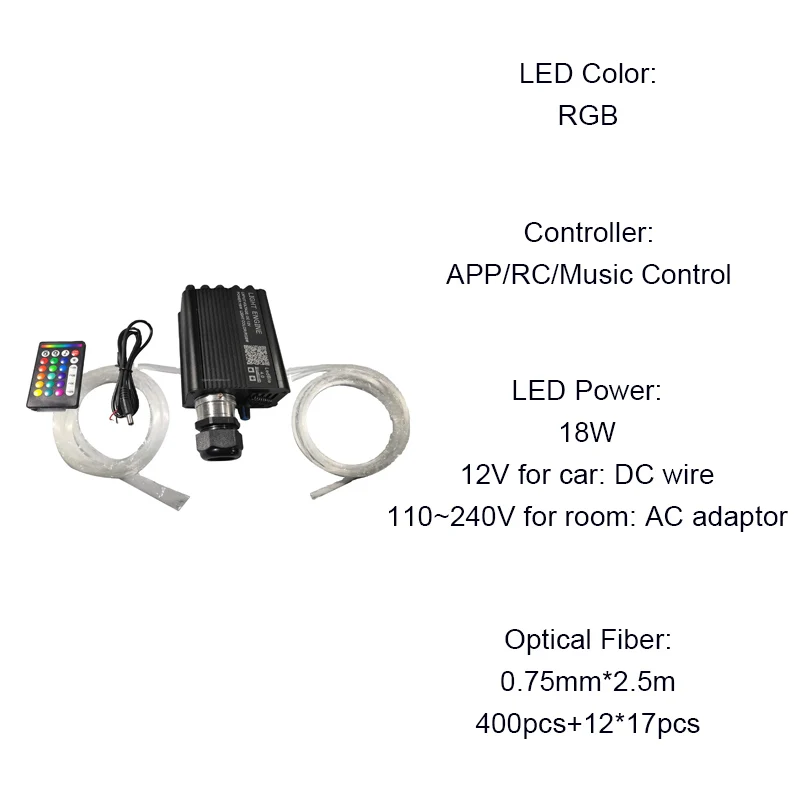 LEDファイバーオプティック星空ヘッドライナーキット - 4100K, 50000