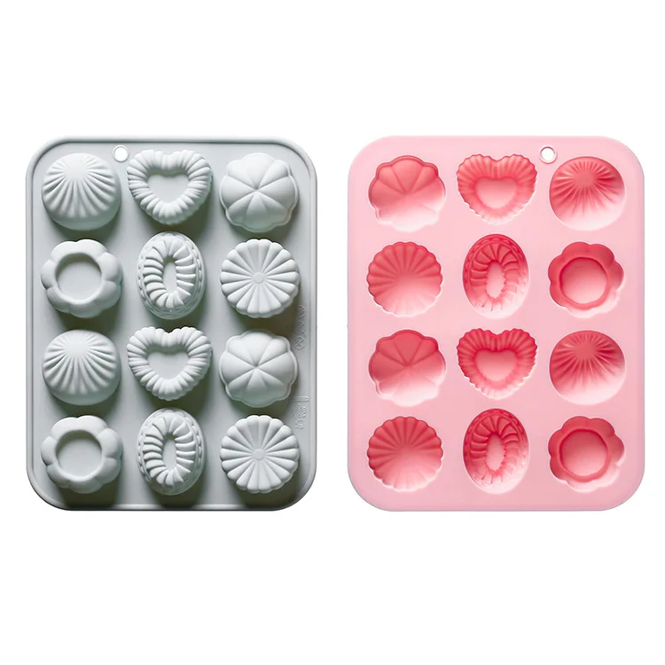 Silicone Baking Mold, Heart, Shell, and Flower Shapes, High Temperature Resistant, Easy to Demold, Chocolate Cake DIY Tool