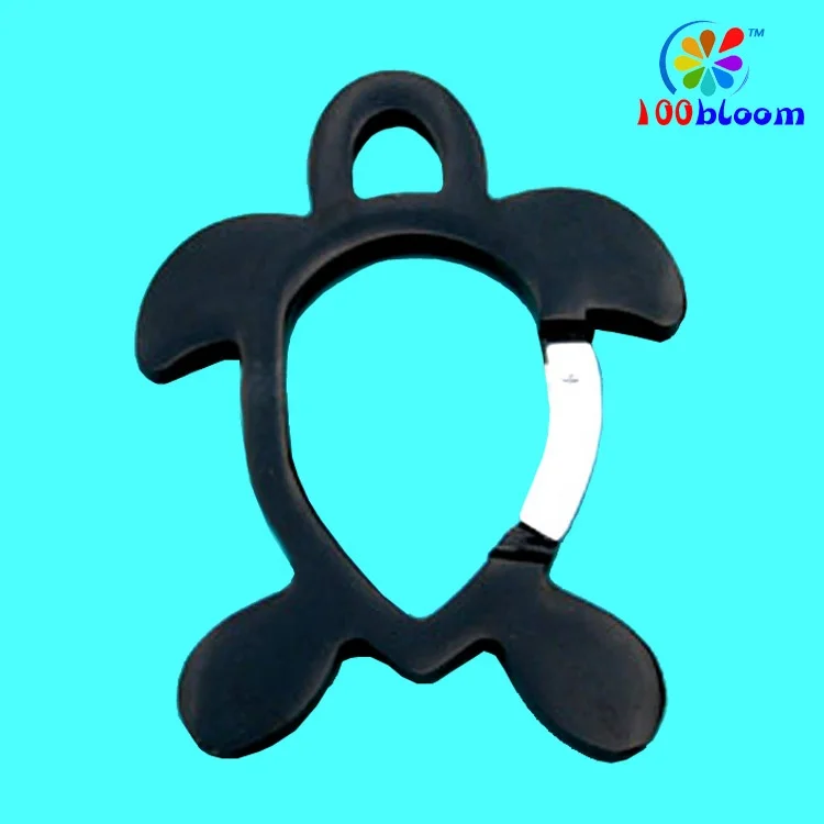China Hardware Products Factory Retail or Wholesale Promotional Keychain Aluminum Hook Honu Turtle Carabiner Clip
