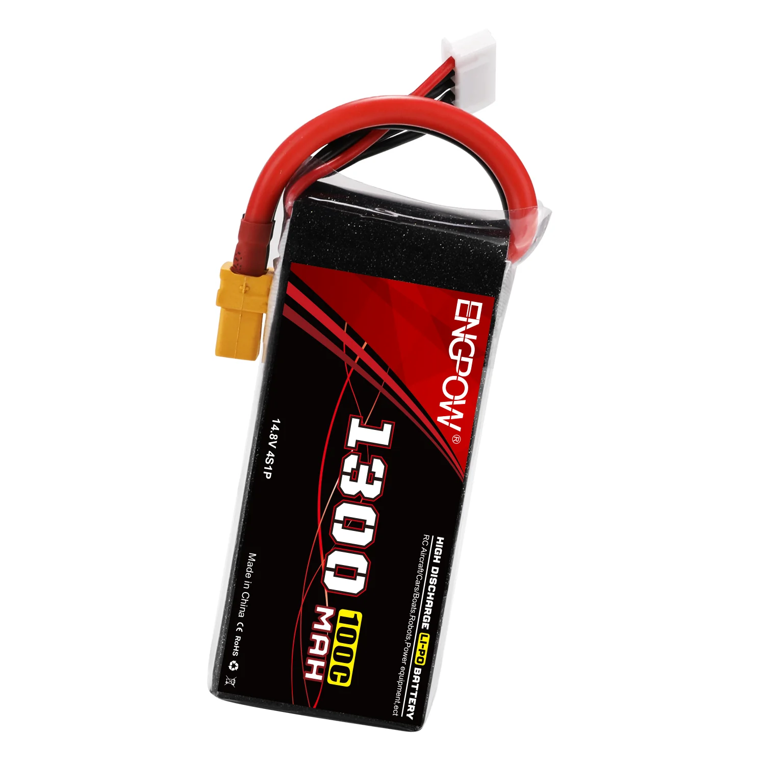 Good Quality 14.8V 1300mAh 100C 4S1P Lithium Rechargeable LiPo Battery for Rc Drone