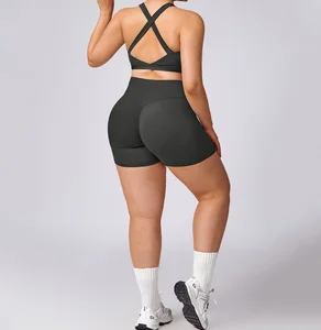 Plus Size Breathable Yoga Set 4XL Workout Clothing v Shape Shorts Fitness Women Plus Size Yoga Wear Fitness Sets