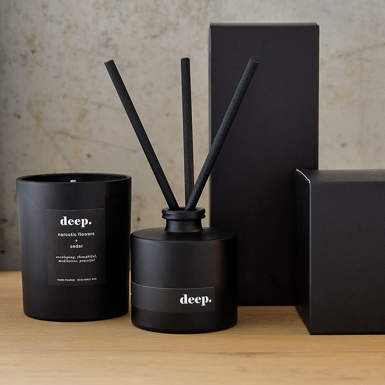Empty Black Reed Diffuser Bottle Reed Diffuser Packaging Boxes Room