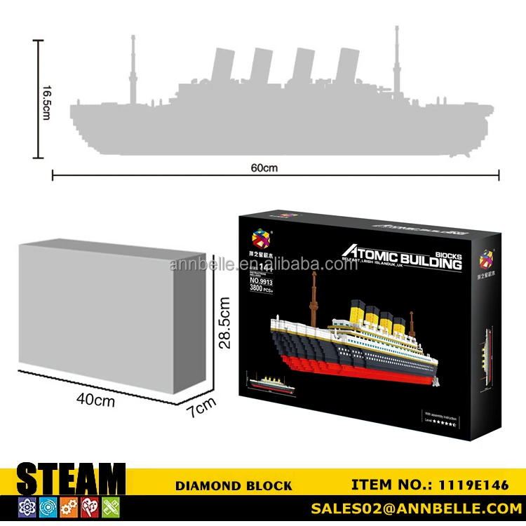 Purchases 3800+ PCS Micro Blocks Titanic Model Building Set, Mini Building Bricks Titanic