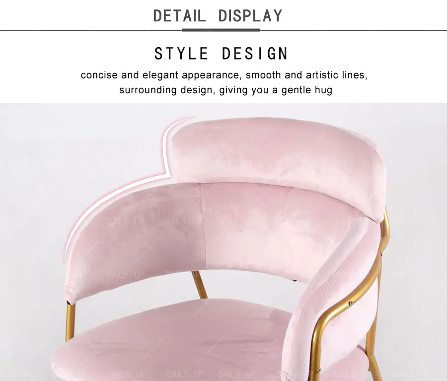 Dining room chair hotel luxury dinner chair Red velvet coffee shop chair