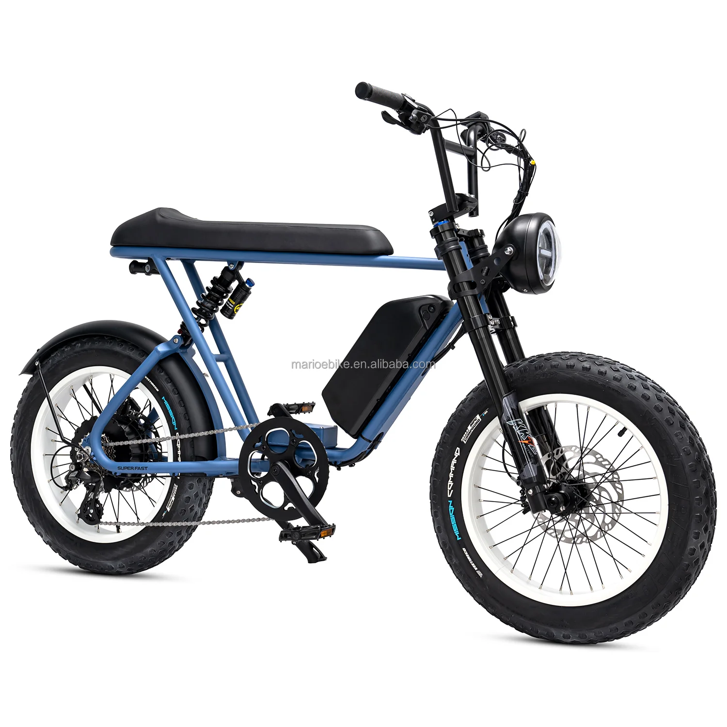 2024 Mario Full Suspension Hub Motor Electric Bicycle In Blue Buy