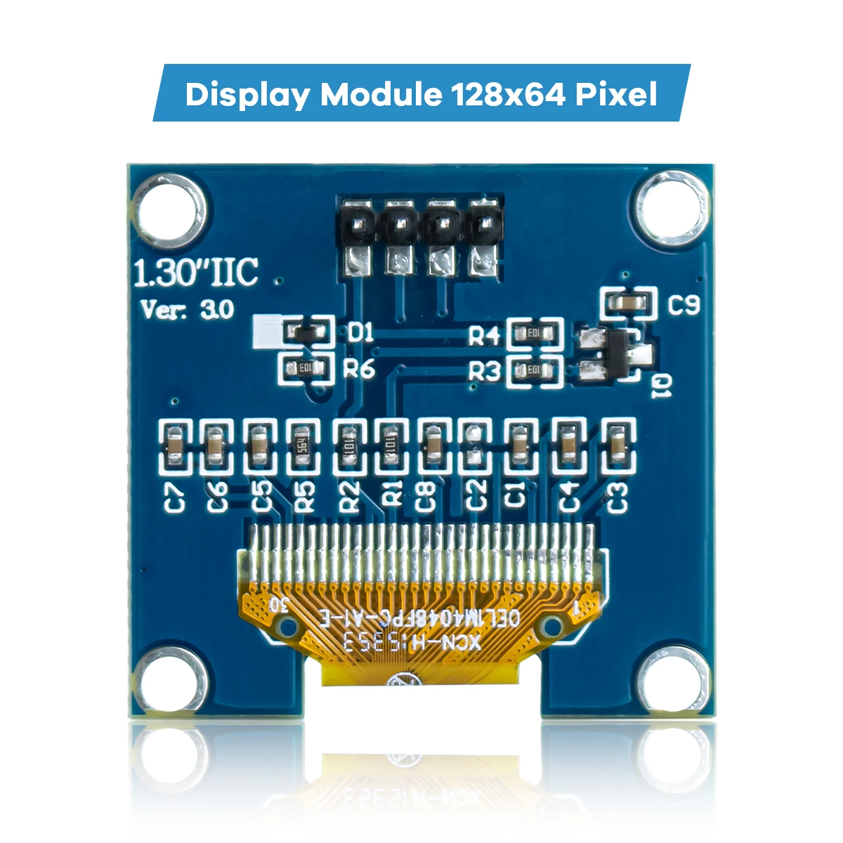 1.3 MODULO OLED 128x64 Display Bianco/Blu Interfaccia SPI/IIC I2C per