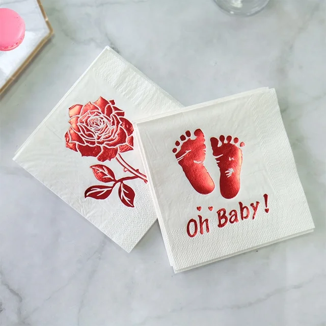 Одноразовые 3-слойные салфетки из золотой фольги