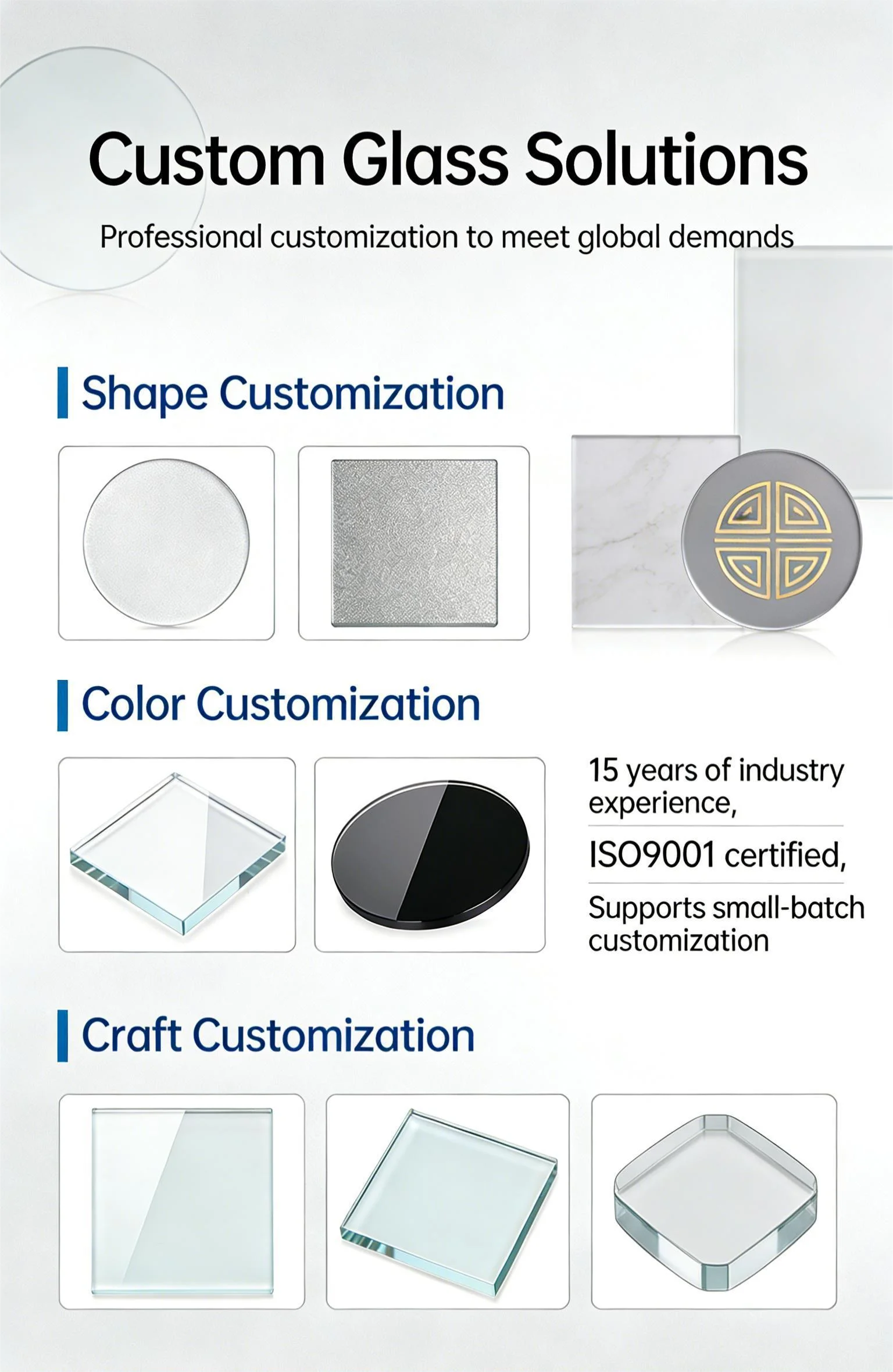 International certifications for glass products