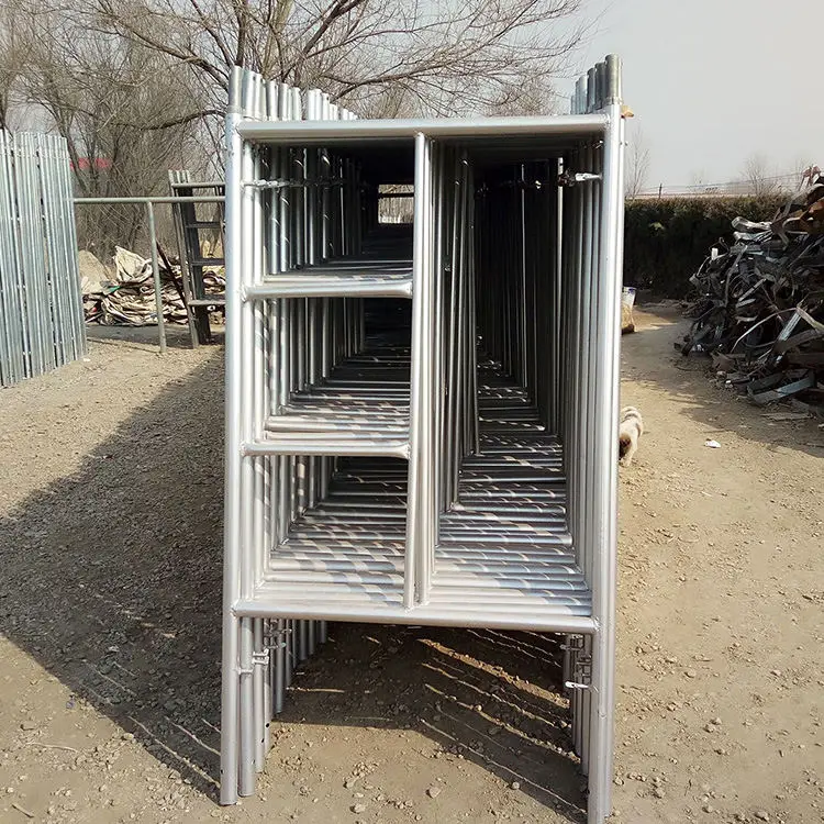 Well Welded Steel H Frame Scaffold Tubular Metal Used Walk Through h Types of Scaffolding X Frame Set System Bracket Price