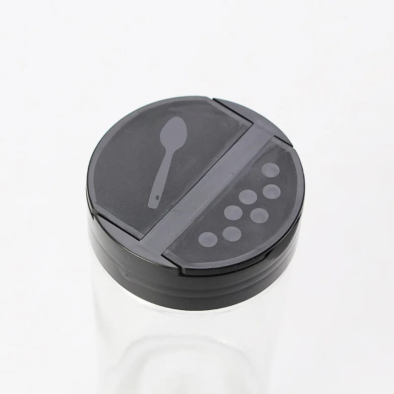 PET Empty Plastic Seasoning Bottles Spice Shaker Powder Containers Pepper Salt Jar With Flapper Cap Spices Jars Set