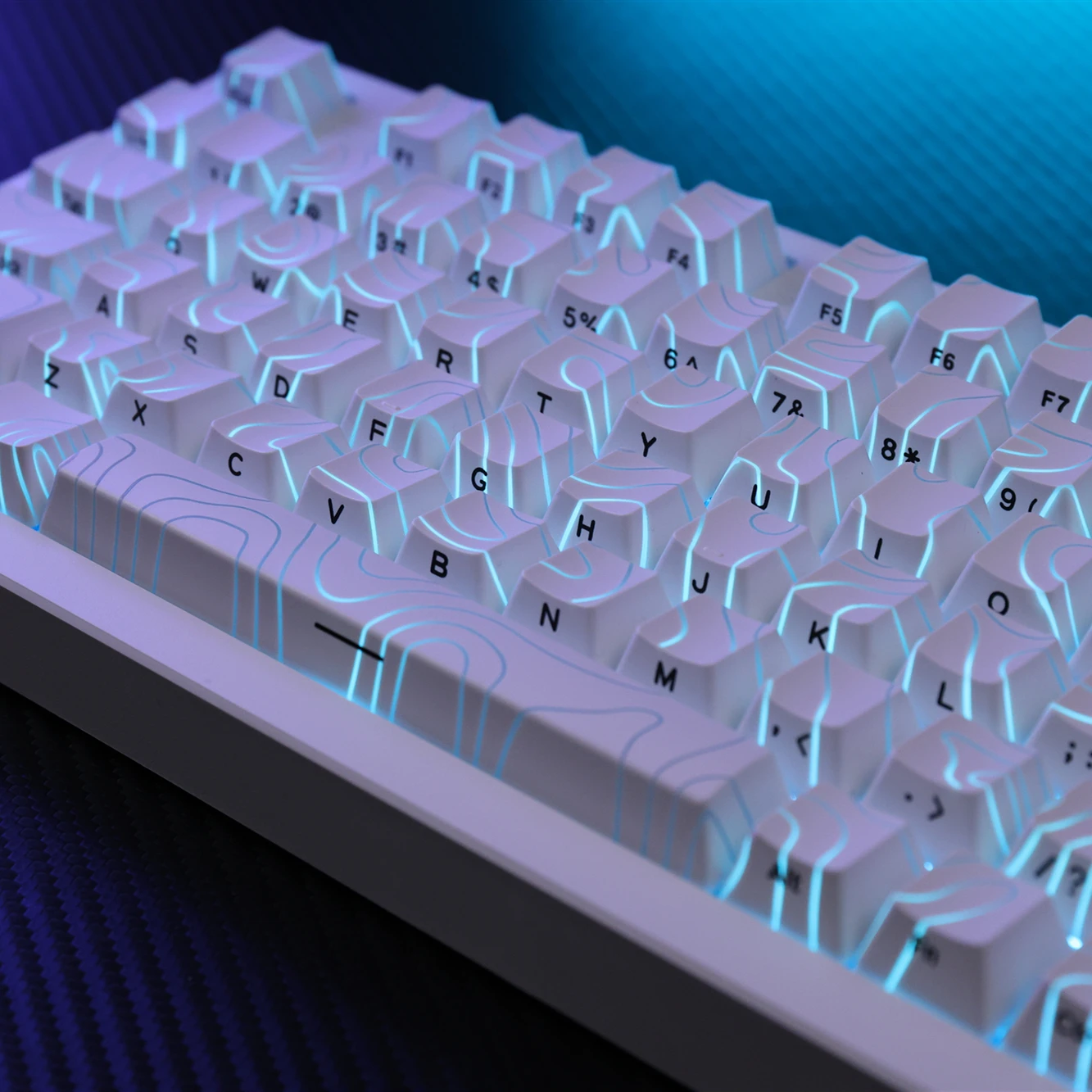 Topographic Keyboard HZGAMER Topographic Keycap Set Double Shot PBT Mechanical Keyboard  Keycaps For Custom Keyboards (140 Keys, Cherry OEM XDA Profile)