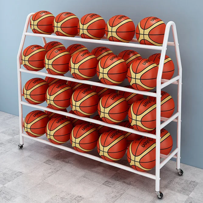 Basketball Display Rack Sports School Club Lockable Design Black