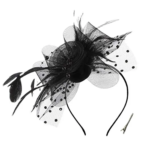 Женская шляпка с перьями Свадебная для невесты и подружки Вуалетка чайной вечеринки верхняя