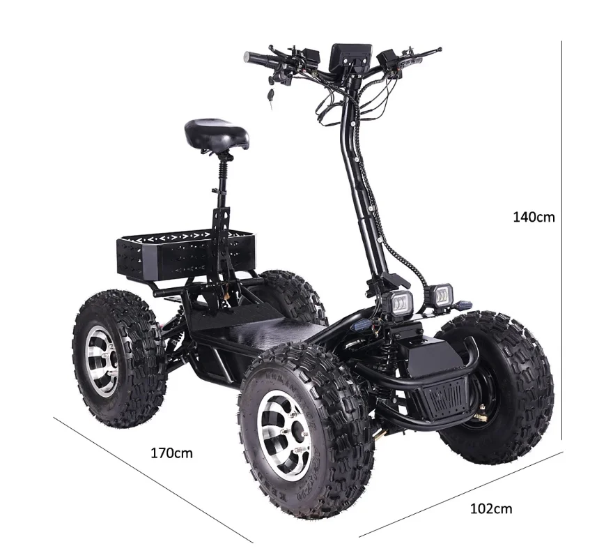 60V 8000W Adult Electric Wheel Scooter ATV 88km Range