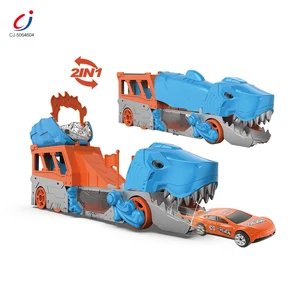 Chengji Hot Sell Dinosaur Track Catapult Toy Car Alloy Storage Function Deformation Dinosaur Race Track Play Set Toys for Kids