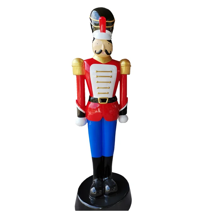 Life Size Wooden Soldier Nutcracker for Christmas Soldier Authentic 10ft Height Fiberglass Toy Soldier Nutcracker
