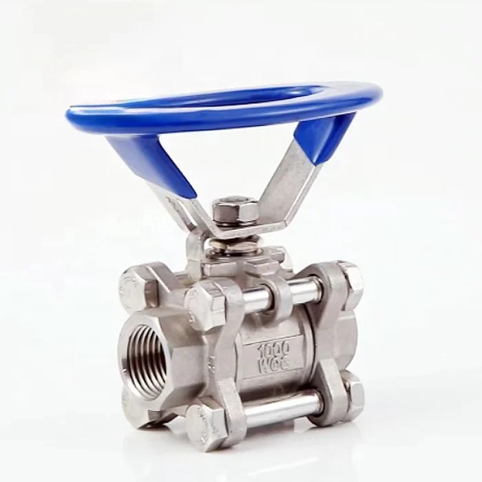 SS304 SS316L Stainless Steel Oval Two-Piece Three-Piece Ball Valve Round Handle Valves Ball