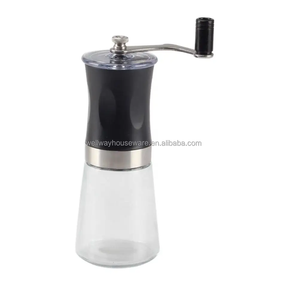 Manual Glass Coffee Grinder With Ergonomic Grip And Detachable Ceramic