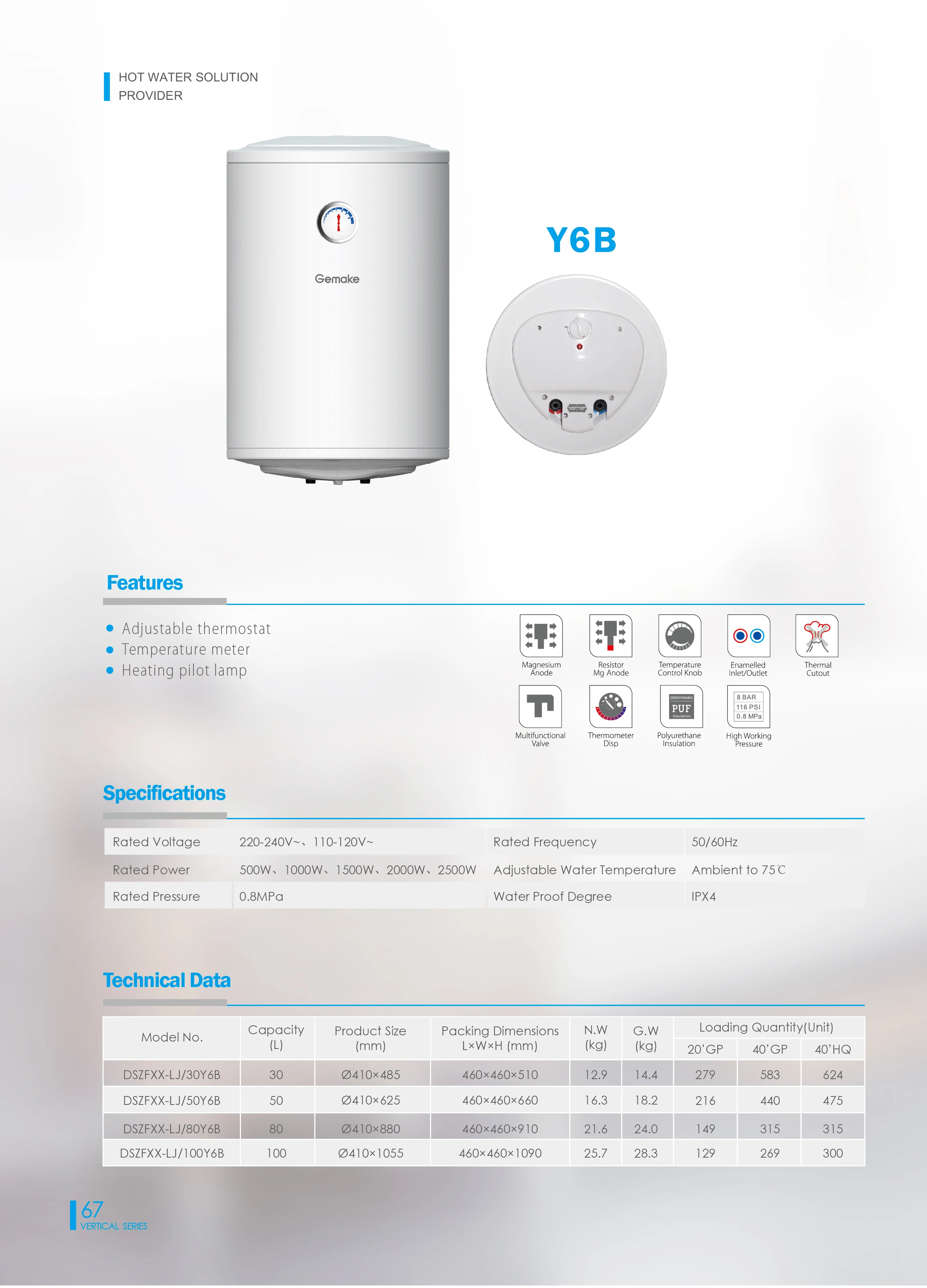 Water Heater, 30L-100L, 35-100L, 1500 - detail 4